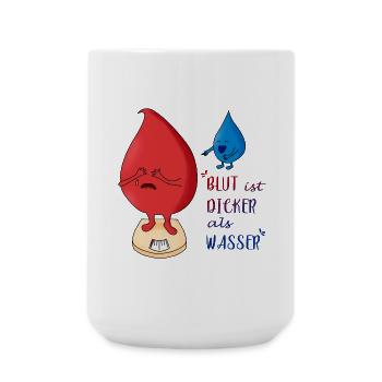Blut ist dicker als Wasser - Große Tasse 440 ml - Weiß - Vorne