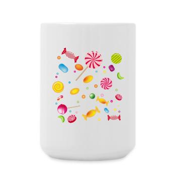 A lot of candy, candy, lollipops and chewing gum - Large Mug 440 ml - white - Front
