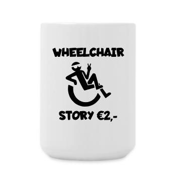 Histoire en fauteuil roulant pour seulement 2 euros # - Grande tasse 440 ml - blanc - Devant