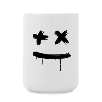 Face Happy Minimal Halloween Skater Street Art Fun - Grande tasse 440 ml - blanc - Devant