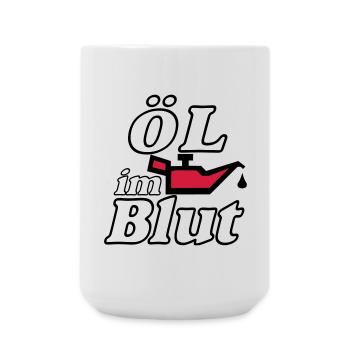 Auto Tuning Schrauber Kult Shirt, Öl im Blut (25) - Große Tasse 440 ml - Weiß - Vorne