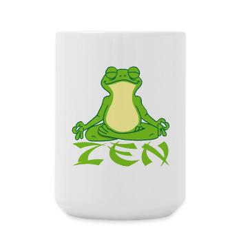Frosch und Yoga - Große Tasse 440 ml - Weiß - Vorne