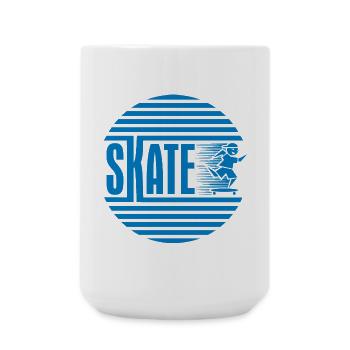 Circular Retro Blue Skating - Large Mug 440 ml - white - Front