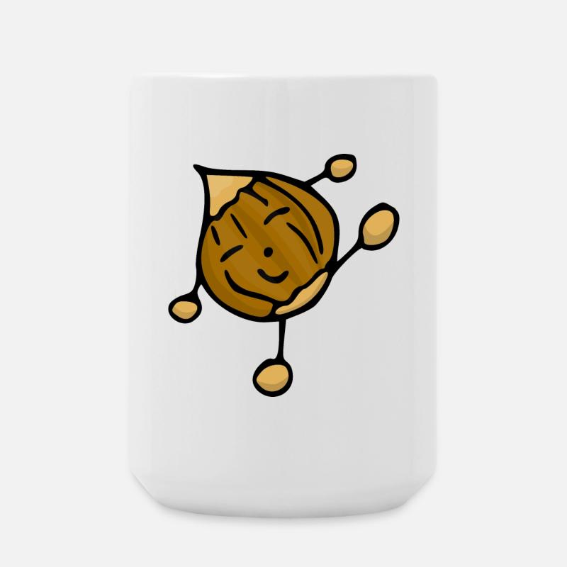 Nut hazelnut funny cool positive food - Large Mug 440 ml - white