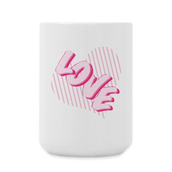 Love Neon Pink Heart Font - Large Mug 440 ml - white - Front