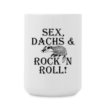 Sex Dachs Rock'n'Roll - Große Tasse 440 ml - Weiß - Vorne
