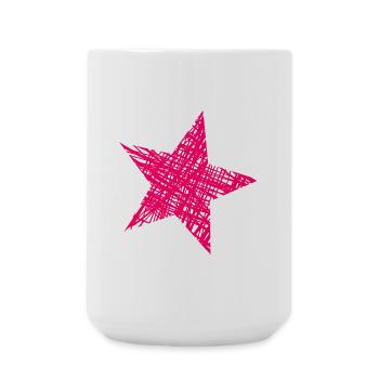 STERN. STERNE. STERN. STERNE. FEST. JAHRESTAG - Große Tasse 440 ml - Weiß - Vorne