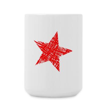 STERN. STERNE. STERN. STERNE. FEST. JAHRESTAG - Große Tasse 440 ml - Weiß - Vorne