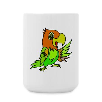 Papageien Farbwirbel - Große Tasse 440 ml - Weiß - Vorne