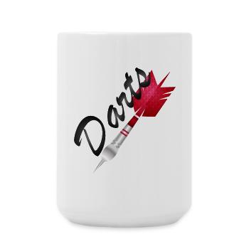 einzelner roter Dartpfeil mit Darts Typografie - Große Tasse 440 ml - Weiß - Vorne