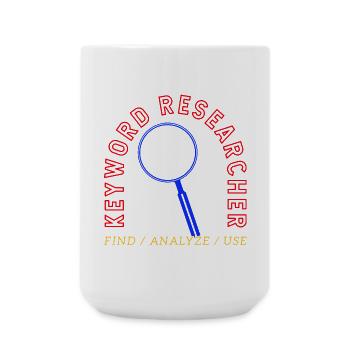 Keyword Research Magnifying Glass Logo - Large Mug 440 ml - white - Front