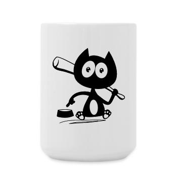 Donne moi à manger ! Humour de chat ! - Grande tasse 440 ml - blanc - Devant