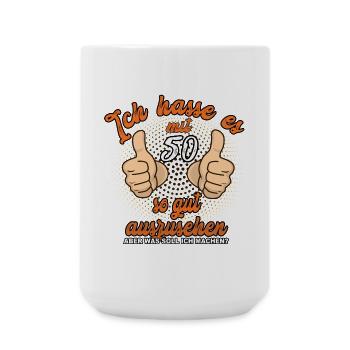 Jahrgang 1976 geboren 50. Geburtstag - Große Tasse 440 ml - Weiß - Vorne
