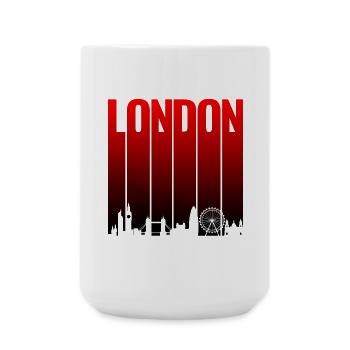 London Skyline Rot Gradient - Große Tasse 440 ml - Weiß - Vorne