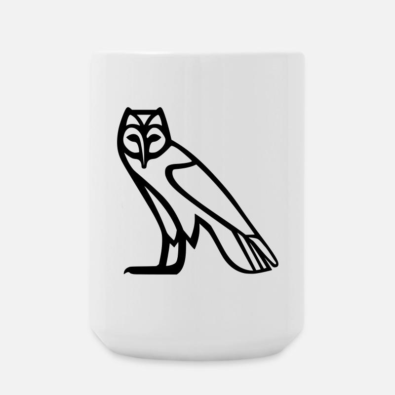 Eulen-Hieroglyphe - Große Tasse 440 ml - Weiß