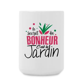 Le bonheur c'est le jardin ! amour du jardin - Grande tasse 440 ml - blanc - Devant