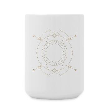 Conception de l’orbite du cercle d’étoile dorée - Grande tasse 440 ml - blanc - Devant