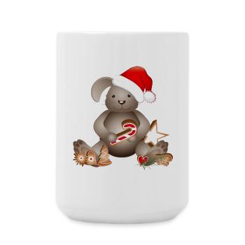 golden for Christmas with Christmas hat - Large Mug 440 ml - white - Front