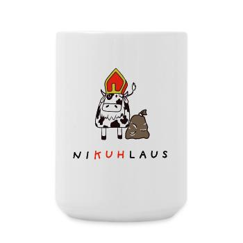 NiKUHlaus - Nikolaus, Kuh, Illustration - Große Tasse 440 ml - Weiß - Vorne