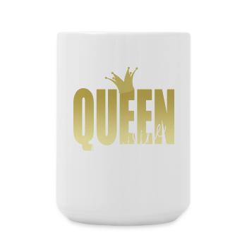 Königin der Küche - goldene Krone - Große Tasse 440 ml - Weiß - Vorne