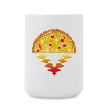 Pizza Sunset – Sea Aesthetic Design - Large Mug 440 ml - white - Front