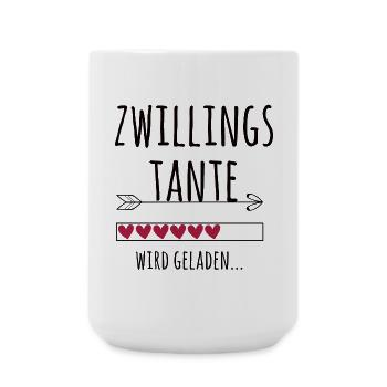 werdende Zwillingstante Schwangerschaft Zwillinge - Große Tasse 440 ml - Weiß - Vorne