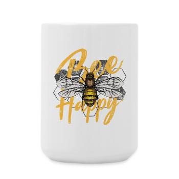 Bienenglückliche Illustration - Große Tasse 440 ml - Weiß - Vorne