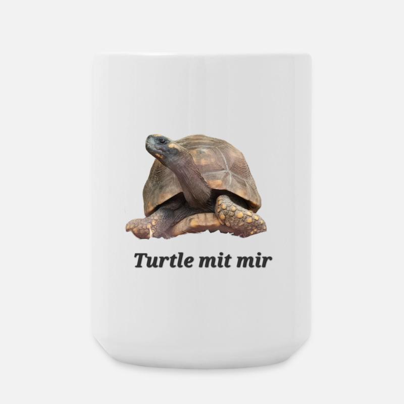 Turtle mit mir - Große Tasse 440 ml - Weiß