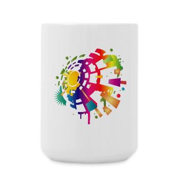 buntes Sound Symbol für die Festival Saison - Große Tasse 440 ml - Weiß - Vorne