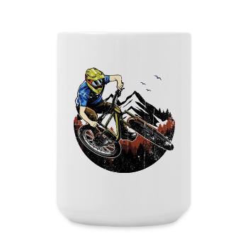 Peak Rider Mountainbike Action - Große Tasse 440 ml - Weiß - Vorne