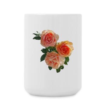Peach Rose Bouquet - Large Mug 440 ml - white - Front