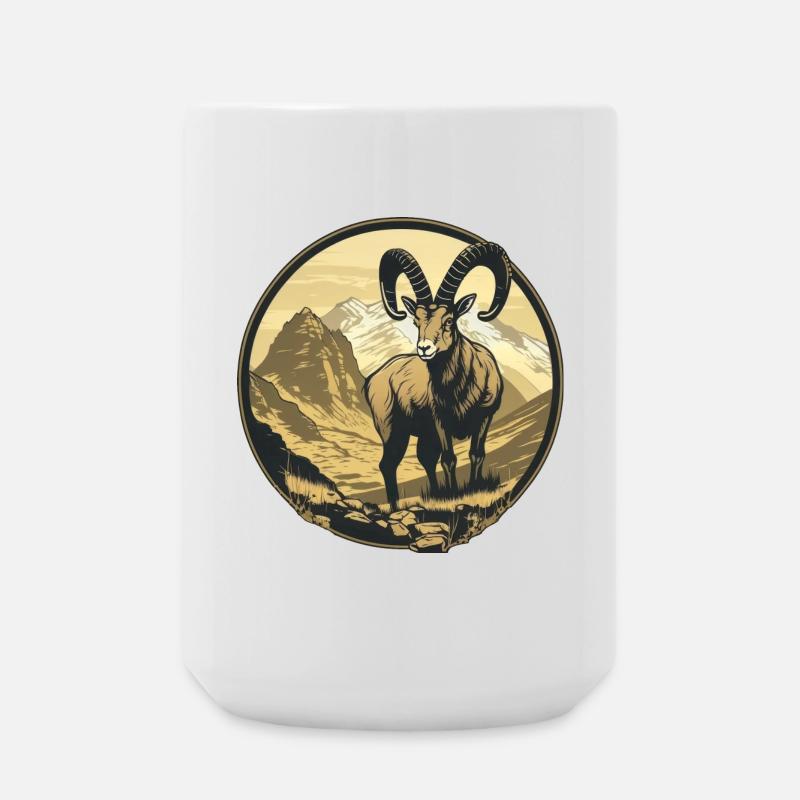 Steinbock - Große Tasse 440 ml - Weiß