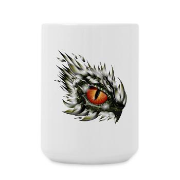 Œil magique d’un dragon dans le style tatouage - Grande tasse 440 ml - blanc - Devant