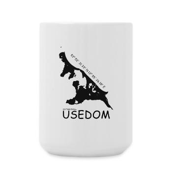 Usedom Koordinaten - Große Tasse 440 ml - Weiß - Vorne