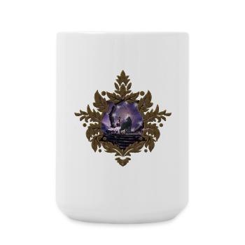Eine Fee und ein dunkler Wolf - Große Tasse 440 ml - Weiß - Vorne