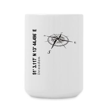 Koordinaten Dresden - Große Tasse 440 ml - Weiß - Vorne