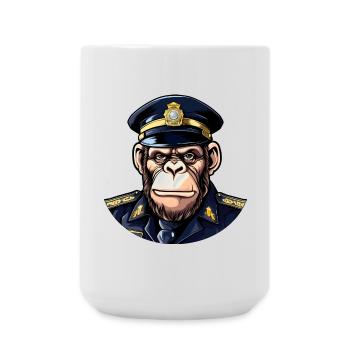 Chimpanzee Policeman - Large Mug 440 ml - white - Front