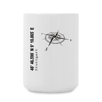 Koordinaten Stuttgart - Große Tasse 440 ml - Weiß - Vorne