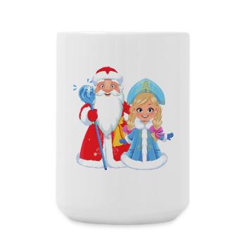 Ded Moroz Snegourotchka, Père Noël russe - Grande tasse 440 ml - blanc - Devant