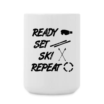 Lustiger Skifahrer Spruch - Große Tasse 440 ml - Weiß - Vorne