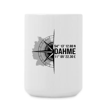 Koordinaten Dahme - Große Tasse 440 ml - Weiß - Vorne
