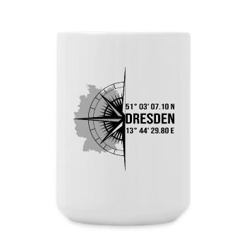 Koordinaten Dresden - Große Tasse 440 ml - Weiß - Vorne