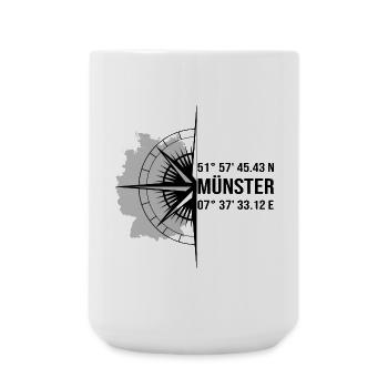 Koordinaten Münster - Große Tasse 440 ml - Weiß - Vorne