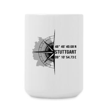 Koordinaten Stuttgart - Große Tasse 440 ml - Weiß - Vorne
