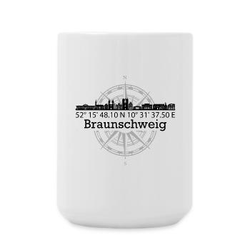 Koordinaten Skyline Braunschweig - Große Tasse 440 ml - Weiß - Vorne