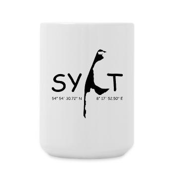 Sylt - Insel mit Koordinaten - Große Tasse 440 ml - Weiß - Vorne