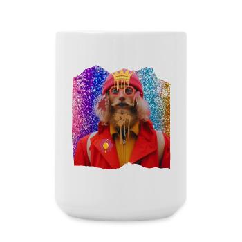 Trendy colorful man - Large Mug 440 ml - white - Front