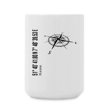 Koordinaten Hamm - Große Tasse 440 ml - Weiß - Vorne