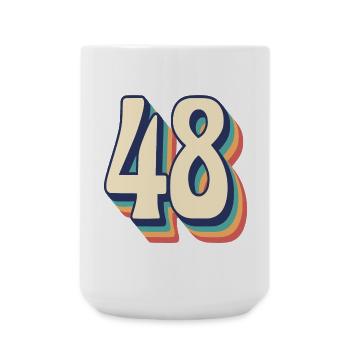 Vintage Retro T Shirt Number 48 Forty Eight - Large Mug 440 ml - white - Front