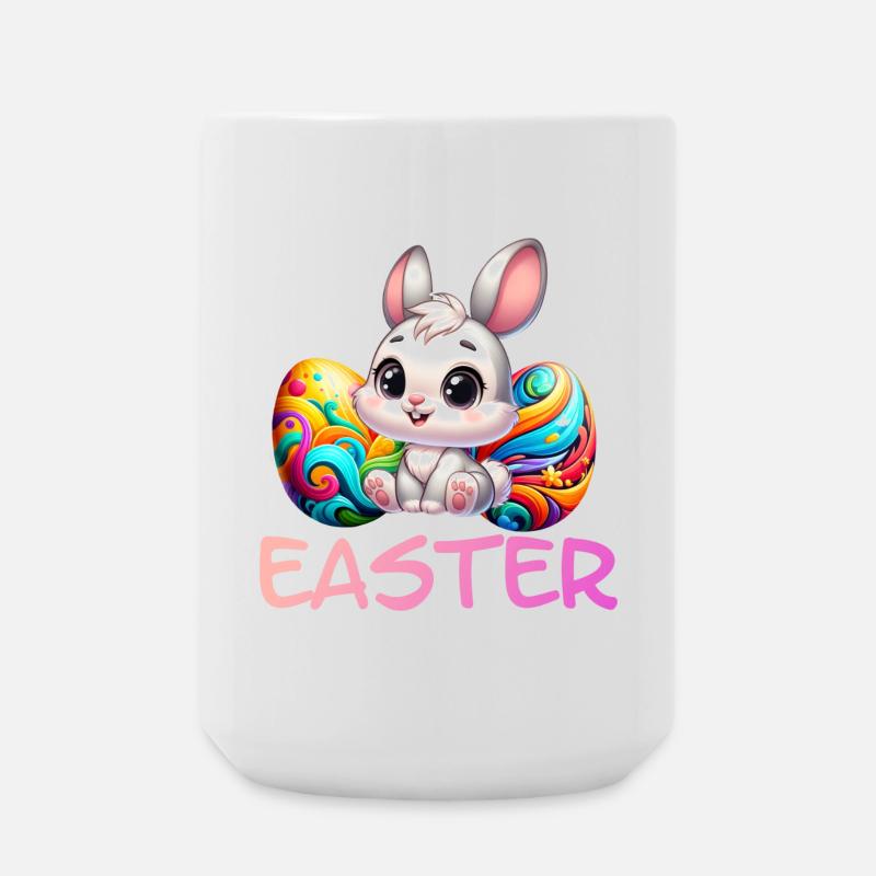Osterhase mit Ostereiern - Große Tasse 440 ml - Weiß